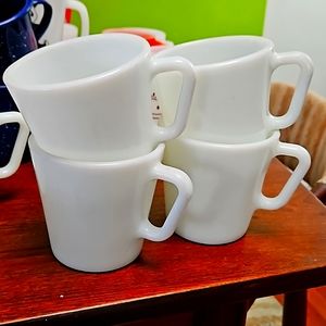Pyrex milk glass coffee mugs
